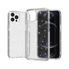 Compatibel met iPhone 13 Pro hoesje met glitter en transparante afwerking