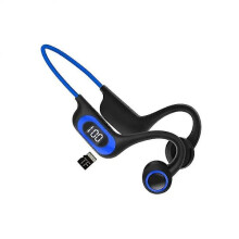 Écouteurs Bluetooth sans fil à conduction osseuse, étanches, pour le sport, réduction de bruit, bleu 2023