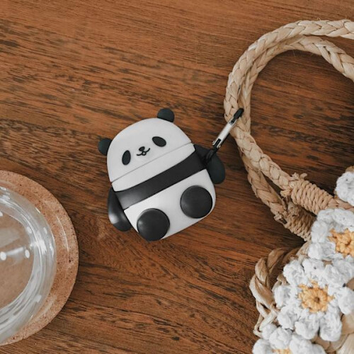 2 süße Panda-Pärchen-Hülle, kompatibel mit AirPods (Apple 1./2. Generation Bluetooth) 1