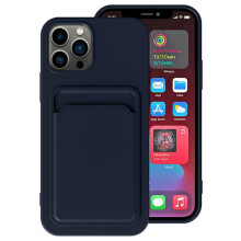 Compatibel met iPhone 14 Pro - Praktisch Floveme hoesje met kaarthouder, donkerblauw