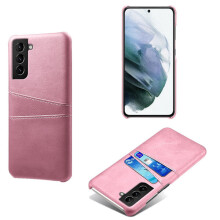 Lederhülle mit Kartenfach, kompatibel mit Samsung Galaxy S22, Pink