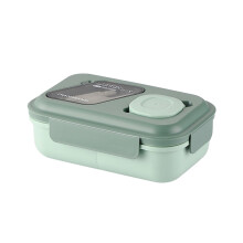 Boîte à lunch empilable Yonrjhukm à 3 compartiments avec couverts, grande capacité, compatible micro-ondes – Idéale pour le bureau et les