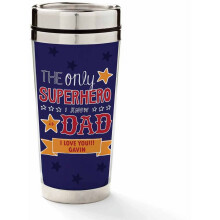 Mug de voyage personnalisé pour papa - Super-héros