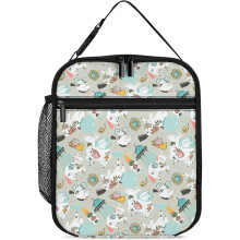 Sac à lunch Cosmonaute-licornes, boîte à lunch portable grande capacité, sac à lunch réutilisable pour hommes et femmes, sac pour bouteille