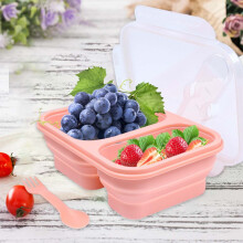 Ensemble de boîte à lunch pliable en silicone karymi pour femmes, de qualité alimentaire et stérilisable, compatible avec le camping et les