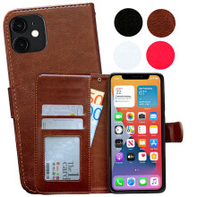Geschikt voor iPhone 12 Mini - Leren hoesje / Bescherming Bruin