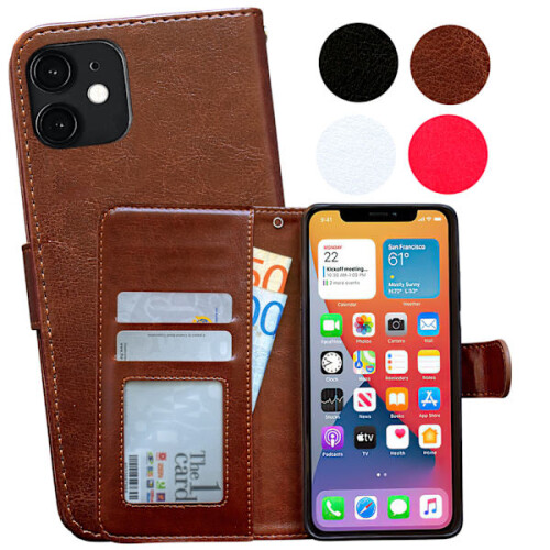 Compatible con iPhone 12 Mini - Funda de cuero / Protección marrón