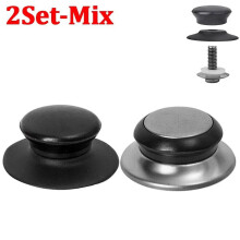 1/6 Set Stainless Steel Pot Lid Holding Tops Universal Replacement Pan Cover Lid Anti Scald Hand Grip Knob Kitchen Accerssories 2Set -Mix
