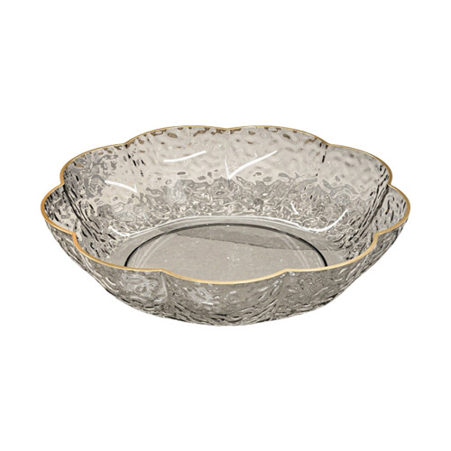 Bandeja de servir de cozinha transparente premium de 24,4 cm (9,6 polegadas) para festas, versátil para frutas, aperitivos e saladas, fruteira para