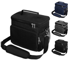 Sac isotherme bandoulière pour pique-nique en extérieur, réutilisable et étanche - Noir