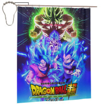 Zestaw zasłon prysznicowych Dragon Ball 66x72 cale z haczykami, wodoodporny poliester, można prać w pralce, łatwa w pielęgnacji dekoracja do