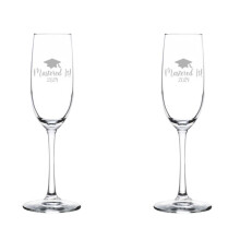 Ensemble de 2 flûtes à champagne en verre, verres à vin mousseux, cadeau Mastered It2024SCRIPT, diplôme de maîtrise (24 cl, avec pied)