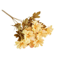 Fleur artificielle à une seule branche avec feuilles vertes, chrysanthème décoratif en plastique, fausse fleur de mariage, décoration intérieure