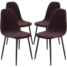 Ensemble de 6 housses de chaise extensibles en jacquard, amovibles, lavables et antidĂ©rapantes, compatibles avec la plupart des chaises de salle Ă