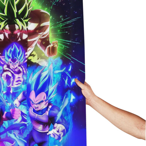 Σετ κουρτινών μπάνιου Dragon Ball 66x72 ιντσών με γάντζους, αδιάβροχο πολυεστέρα, 1