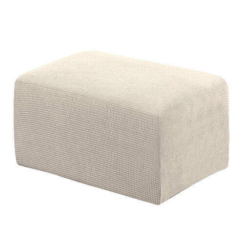 Ottomanenbezug, Fußhockerüberzug, Sofaschutz, Beige, Größe L (83–116 cm)