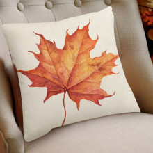 Halloween Thanksgiving pompoen kussensloop Oranje pompoen esdoornblad krans bank kussensloop Afmeting 17,7 x 17,7 inch
