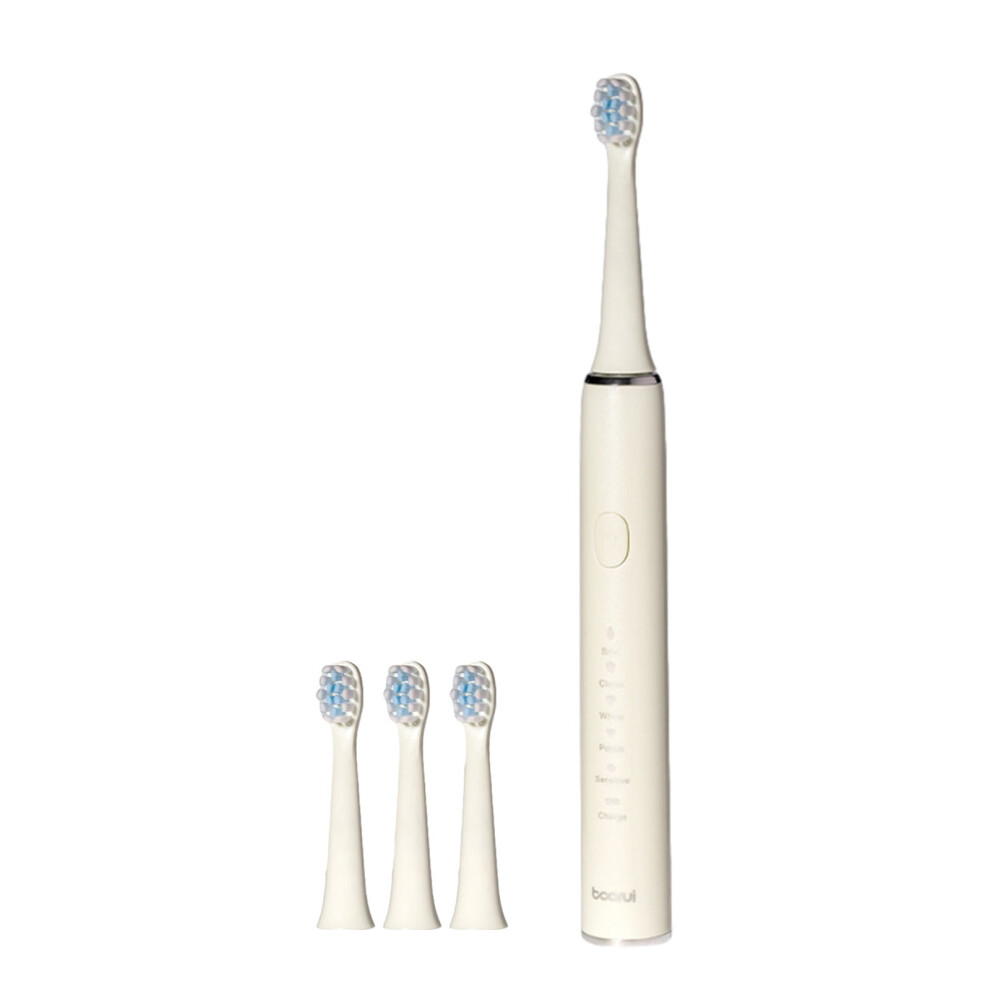 Yonrjhukm USB Charging Electric Toothbrush, Electric Toothbrush with 4 Brush Heads, Smart 5 Modes Timer Electric Toothbrush IPX7 Water Proof