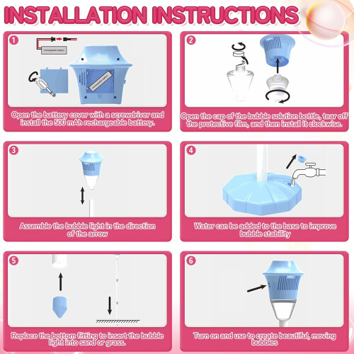 Bubble Machine for Kids with Adjustable Height, Endless Bubble Fun for Outdoor Parties 2
