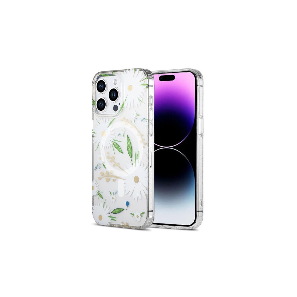 Compatible With Iphone 14 Pro Mobile Case Magsafe - Flowers Multicolor White 9083649936238