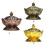 Brûleur d'encens Lotus, objet décoratif en alliage, trompette dorée 4