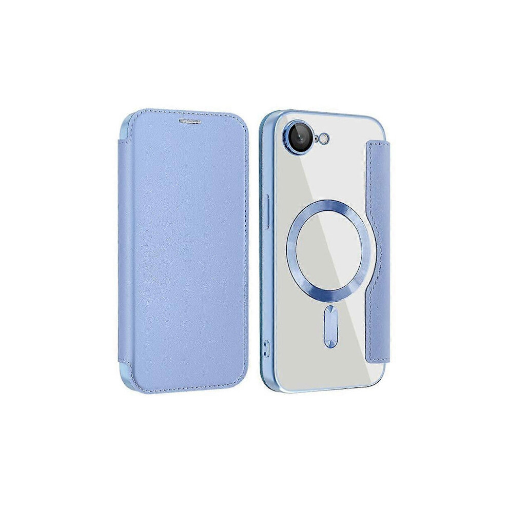 Phone Case For Compatible With Iphone 16E, Compatible With Magsafe Pu Leather Phone Case Blue 9083649936245
