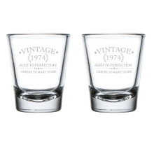 Set of 2 Shot Glasses 1.75oz Shot Glass Cheers Birthday Gift (50th Birthday)
