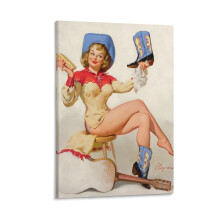 Gil Elvgren 1950s Pin-Up Girl Vintage Art Print, 12x18inch Canvas Poster, Home Decor Gift (30x45cm)