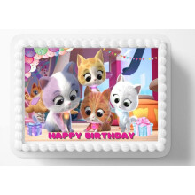 Super Kitties Edible Image Edible Birthday Cake Topper Frosting Sheet Icing Paper Cake Decoration Edible Cake Sticker Decal