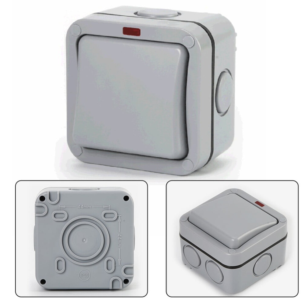 Mosiee 20A 1 Gang Weatherproof Junction Box Outdoor Switch Switch Waterproof Ip66 Abs 9083649936894
