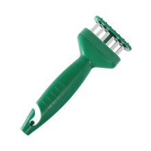 Stainless Steel Meat Tenderizer with Plastic Handle, Portable Steak & Pork Chop Loosening Tool with Cover - Green