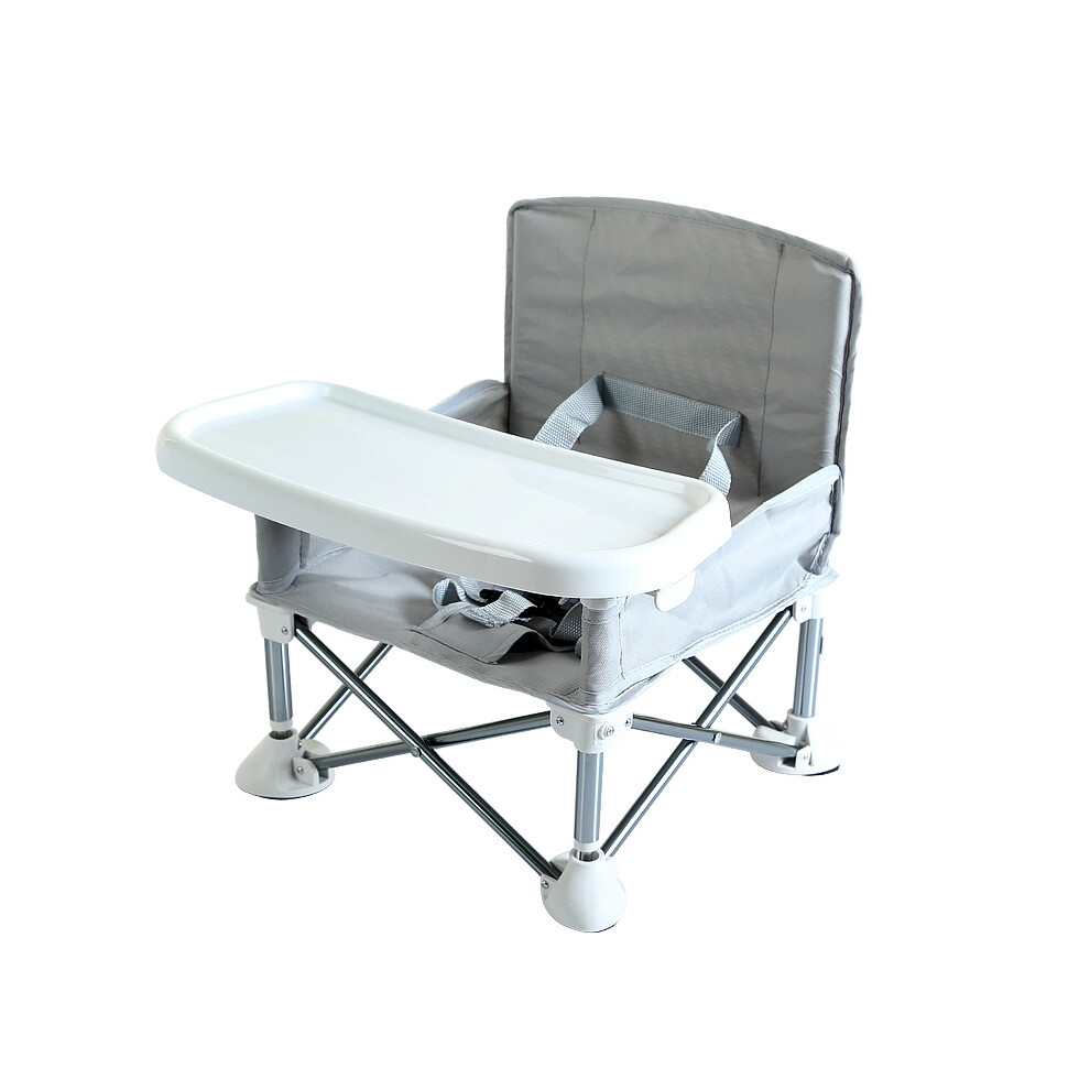 Baby Booster Seat with Safety Belt and Detachable Tray, Foldable Travel High Chair for Toddlers