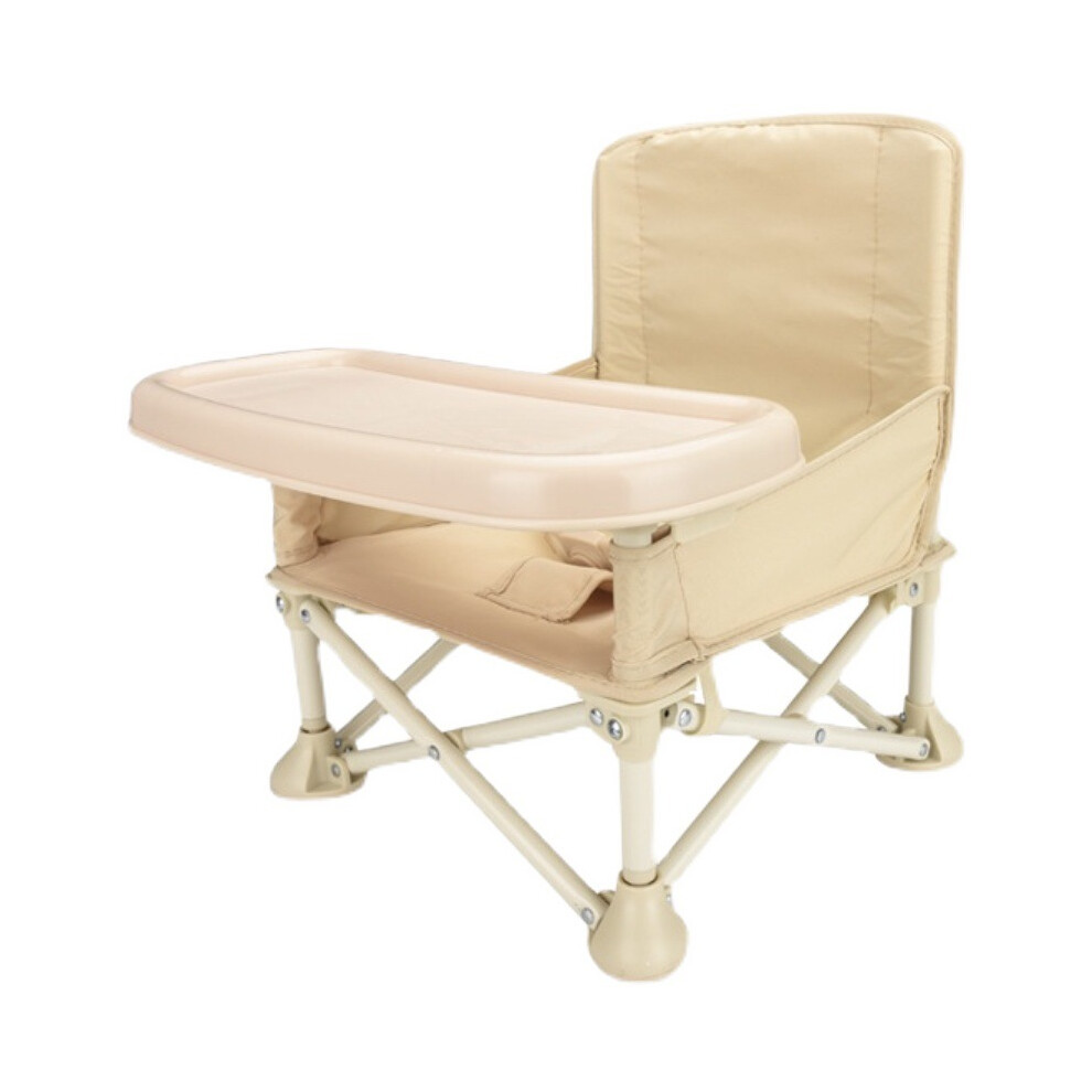 Baby Booster Seat with Foldable Design, Detachable Tray and Safety Belt for Travel Dining