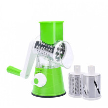 Vegetable Slicer Manual Rotary Cutter with Stainless Steel Drums for Slicing and Shredding