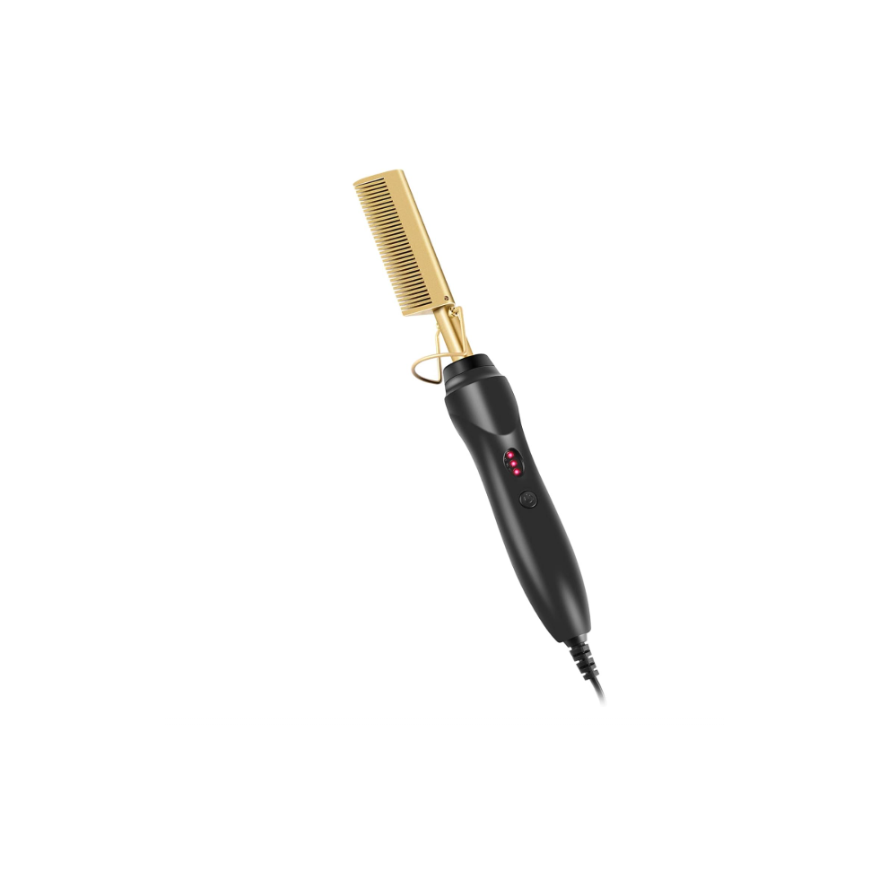 Unisex Ceramic Hot Comb For Natural Hair With Adjustable Temperature And Frizz-Free Straightening