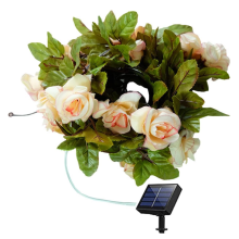 Solar String Lights Outdoor Rose Design IP45 Waterproof 8 Modes Energy Saving Garden Decor