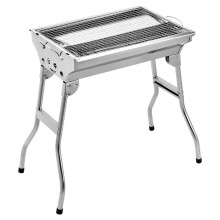 Portable Charcoal Grill Stainless Steel BBQ Smoker, Folding Outdoor Cooking for Camping Hiking