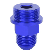 Adaptador de linha de combustível em alumínio usinado CNC, conexão macho flare para rosca métrica macho com cabeça sextavada, acabamento