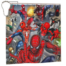 Sprchový závěs Into The Spider-Verse, nepromokavý polyesterový, s háčky, sada, 72x72 palců
