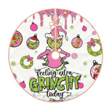 Weihnachtsbaumdecke „Der Grinch“, Weihnachtsfeier-Weihnachtsdekoration, weiche Baumunterlage für Weihnachtsschmuck (48 Zoll)