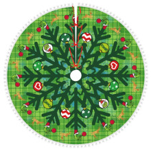 Weihnachtsbaumdecke „Der Grinch“ mit Pompon-Borte, Weihnachts- und Silvesterdekoration, 30