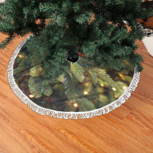 Weihnachtlicher Baumrock mit Fransen und Spitze, Lichterkette am Baum, weich, leicht, angenehme Haptik, 91 cm (36 Zoll)