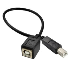 Prodlužovací kabel pro tiskárnu s krátkým konektorem USB 2.0B (samice) na 90B (samec) pro USB 2.0B (samec)