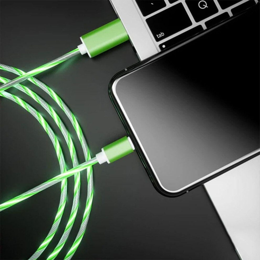 New_android/Typec Fast Charging Cable Led Luminous Glow Flowing Usb Cable Colorful = H7n5 Red/Green/Blue 9395123866024