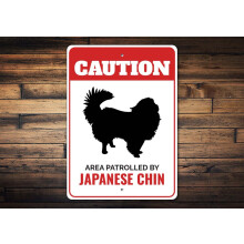 Cedule s japonským chin psem, varování před psy, cedule pro milovníky psů, cedule s japonským chin psím plemenem, dárková brána s