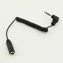 FOR 10pcs 3.5mm Male to Female Jack Headphone Mic Audio Adapter Coiled Spiral Cable Cord