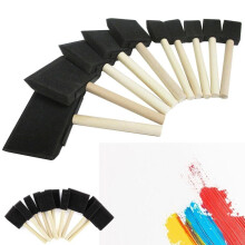 20 pinceaux en mousse, éponges, 1", 2", 3", 4", manche en bois, vernis, teintures, émaux, art