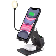 Bezdrátová nabíječka, skládací bezdrátová nabíjecí stanice 4v1, kompatibilní s iPhone 13/13Pro/12/12Pro/SE/11/Xs