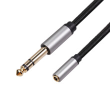 Câble audio SUSUchens 6,35 mm mâle 6,35 mm vers 3,5 mm femelle 3,5 mm pour amplificateur/guitare/piano/téléphone, noir, 300 cm