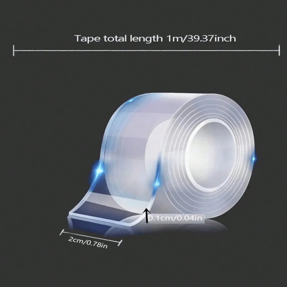 Qutetn Upgraded Widened Thickened Transparent Nano Glue Tape, Strong Load-Bearing, Non-Slip, Washable, Acrylic Adhesive, Traceless Double-Sided Tape 9395123867571